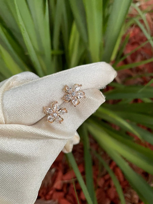 Diamond Flower Earrings