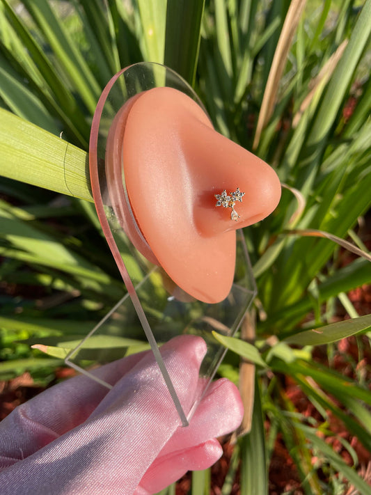 Stacked Star Nose Ring